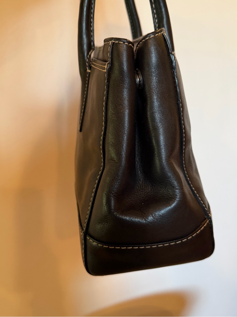 Coach Y2K Hampton Madeleine Carryall Satchel Tote Black Leather Turnlock closure - Picture 10 of 14